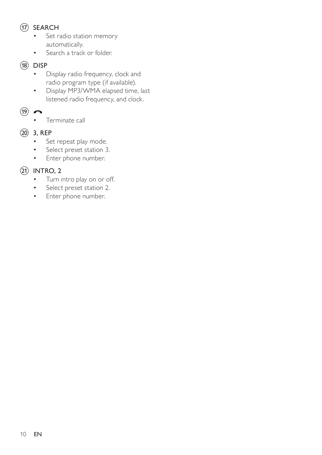 Philips CEM250 user manual 10 EN 