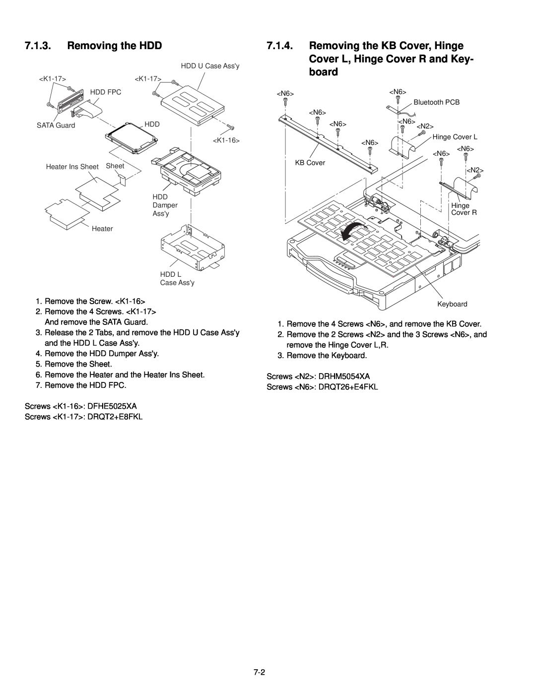 Philips CF-30FTSAZAM service manual Removing the HDD 