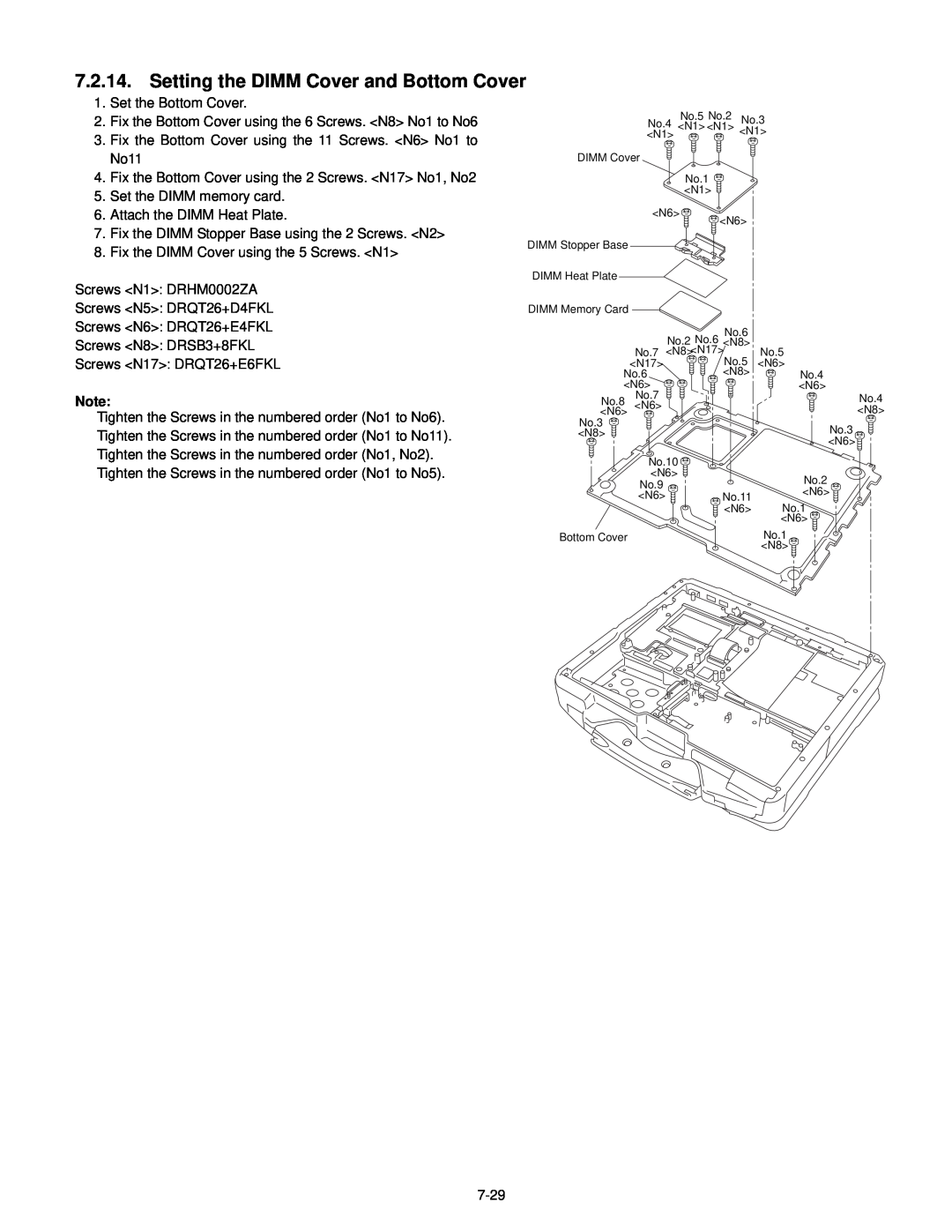 Philips CF-30FTSAZAM service manual Setting the DIMM Cover and Bottom Cover 