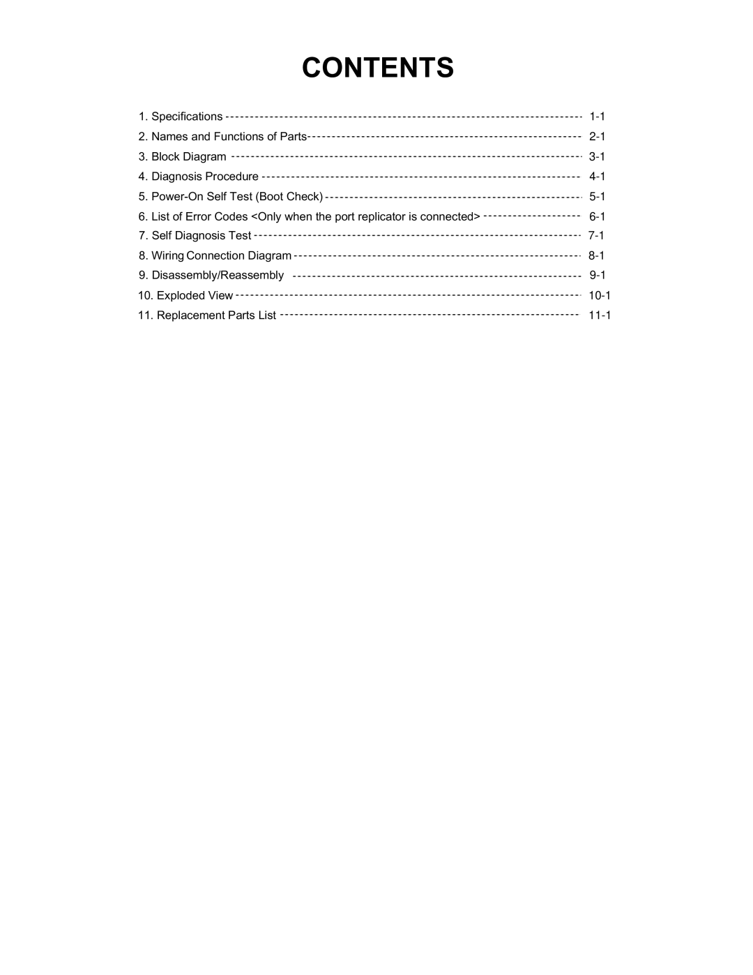 Philips CF-30FTSAZAM service manual Contents 