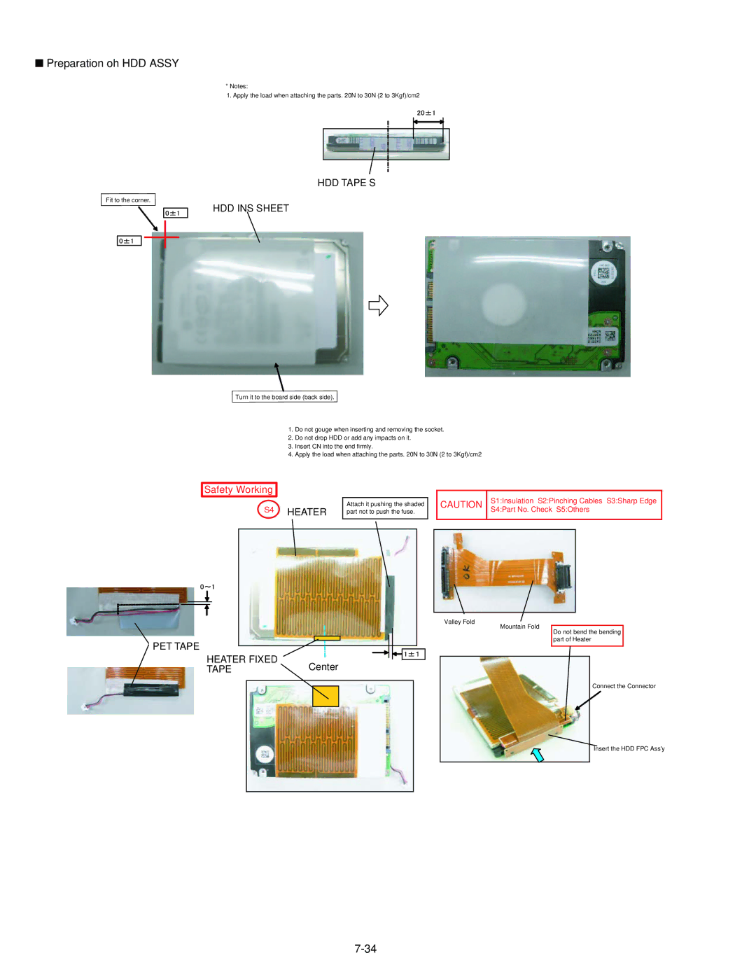 Philips CF-30FTSAZAM service manual Preparation oh HDD Assy, HDD INS Sheet 