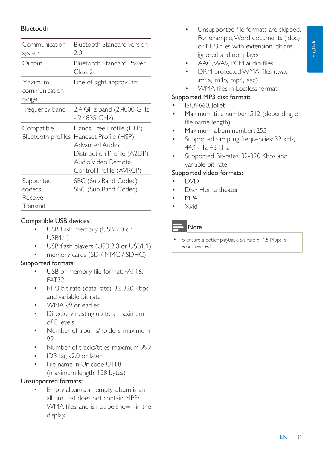 Philips CID3685 user manual Bluetooth Communication 