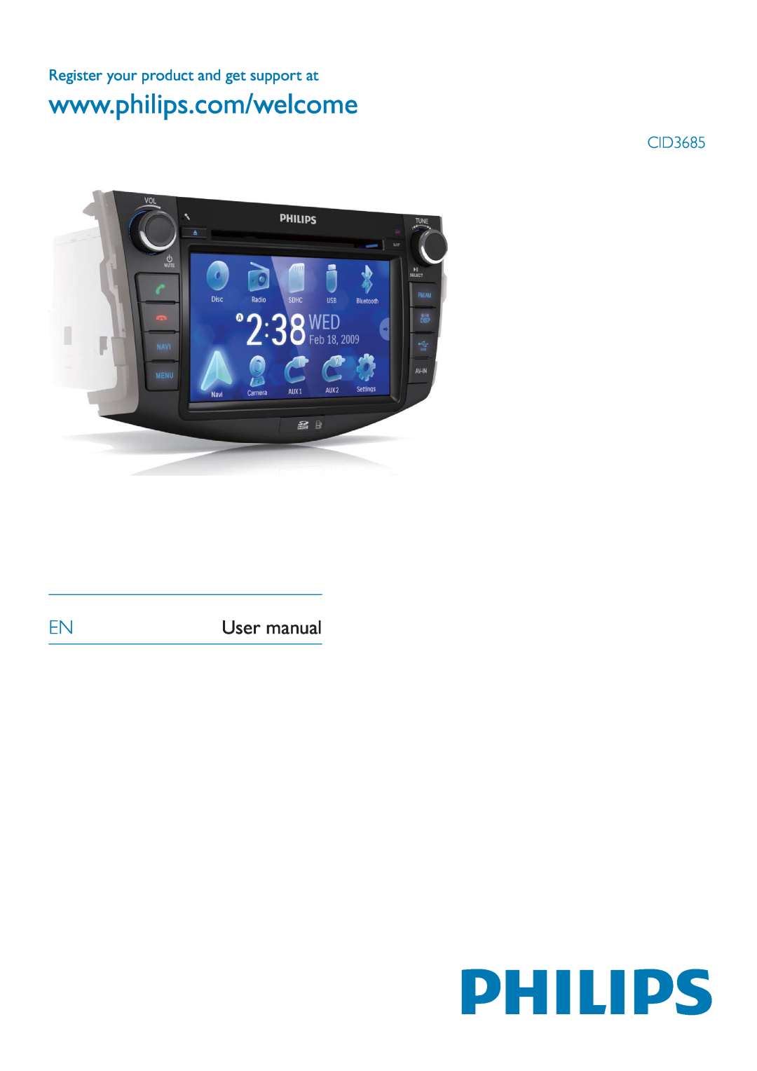 Philips user manual Register your product and get support at CID3685 