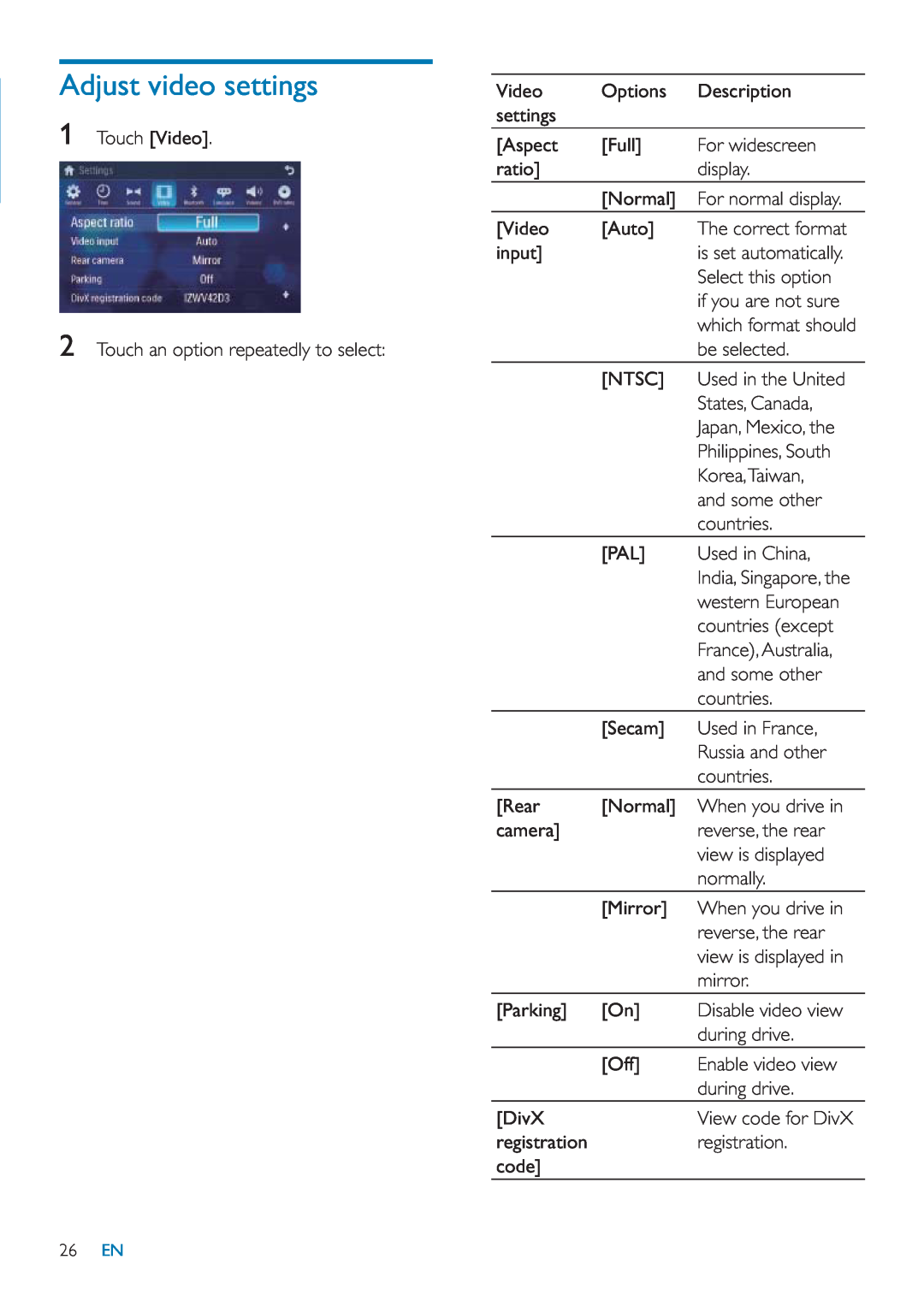 Philips CID3685 user manual Adjust video settings, which format should, India, Singapore, the 