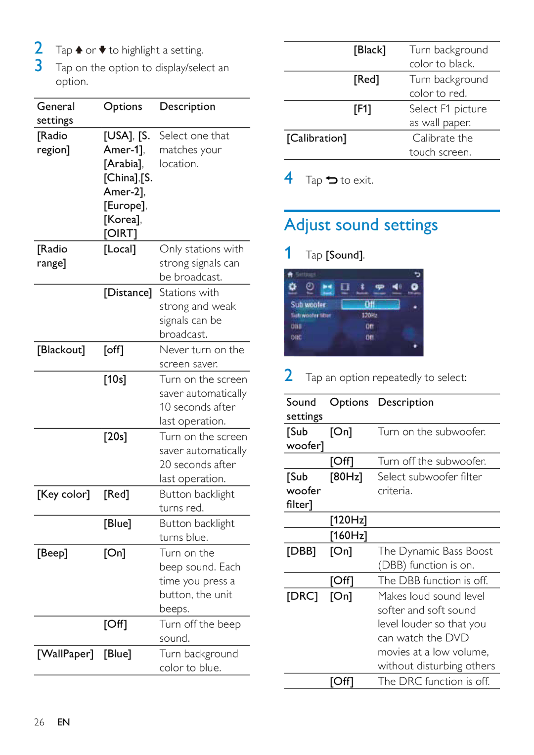 Philips CID3687/00 user manual Adjust sound settings, Oirt 