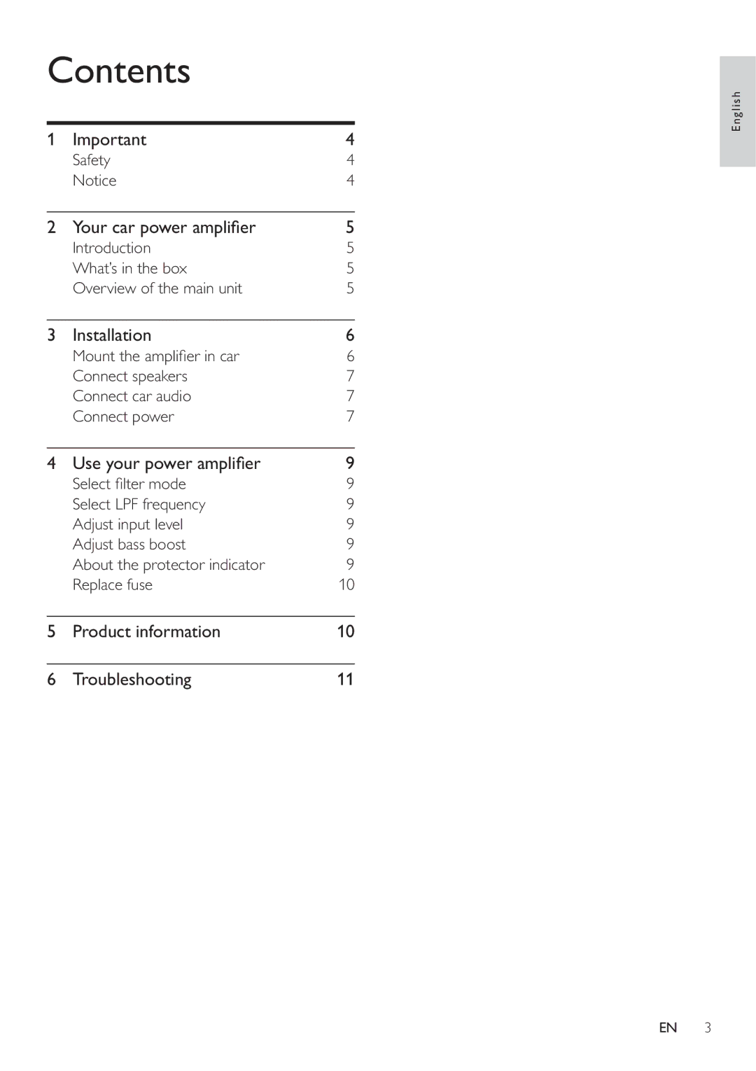 Philips CMQ205/00 user manual Contents 