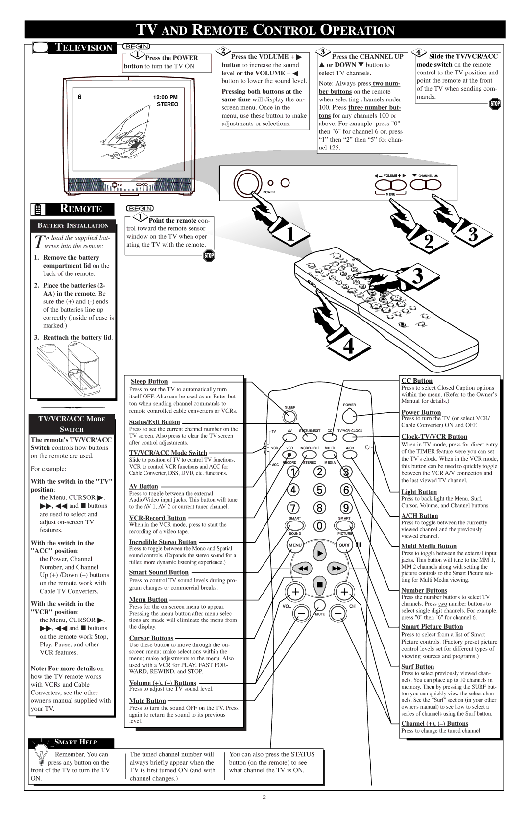 Philips Color Television and Remote Control warranty 