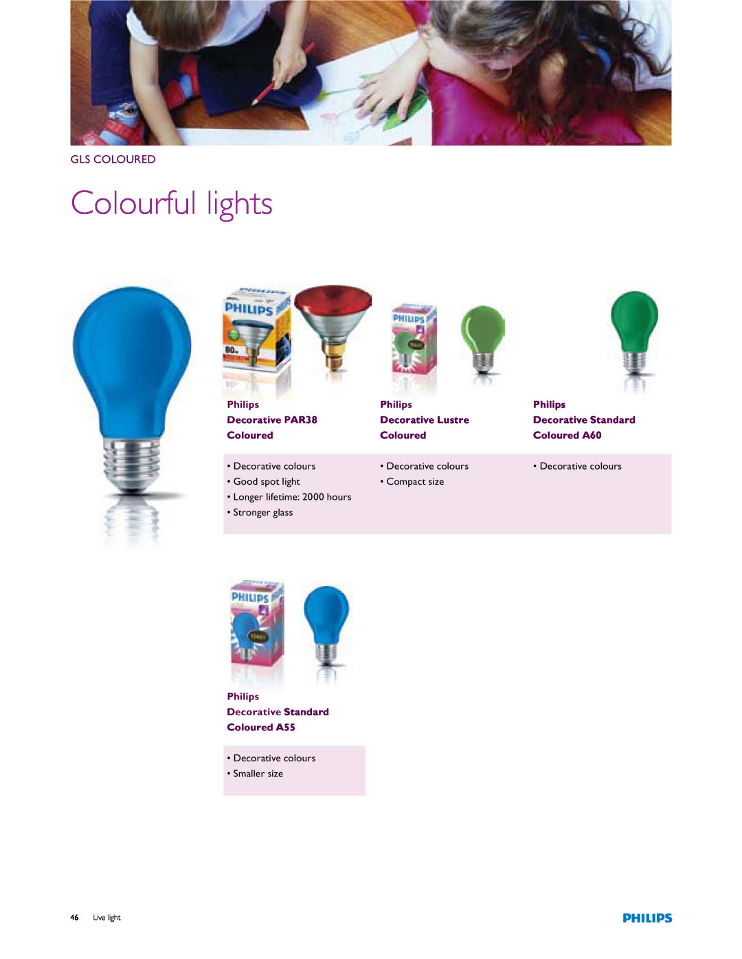 Philips Colourful Lights manual Gls Coloured, Colourful lights 