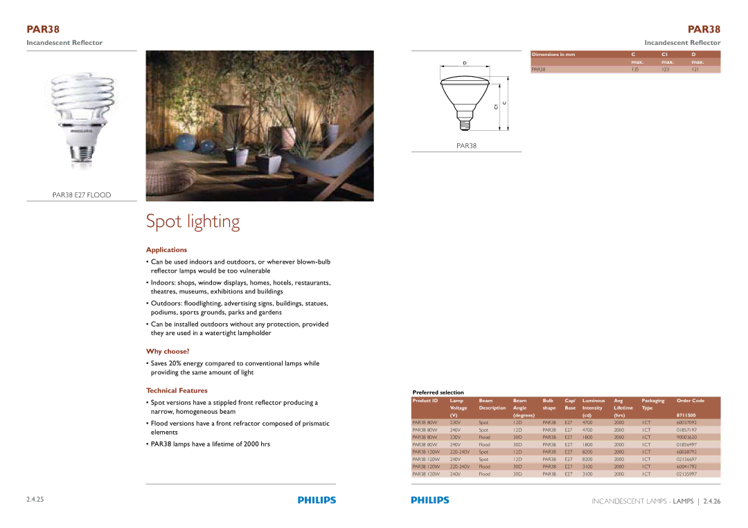 Philips Compact Fluorescent Integrated Lamps manual Spot lighting, 13&-00% 