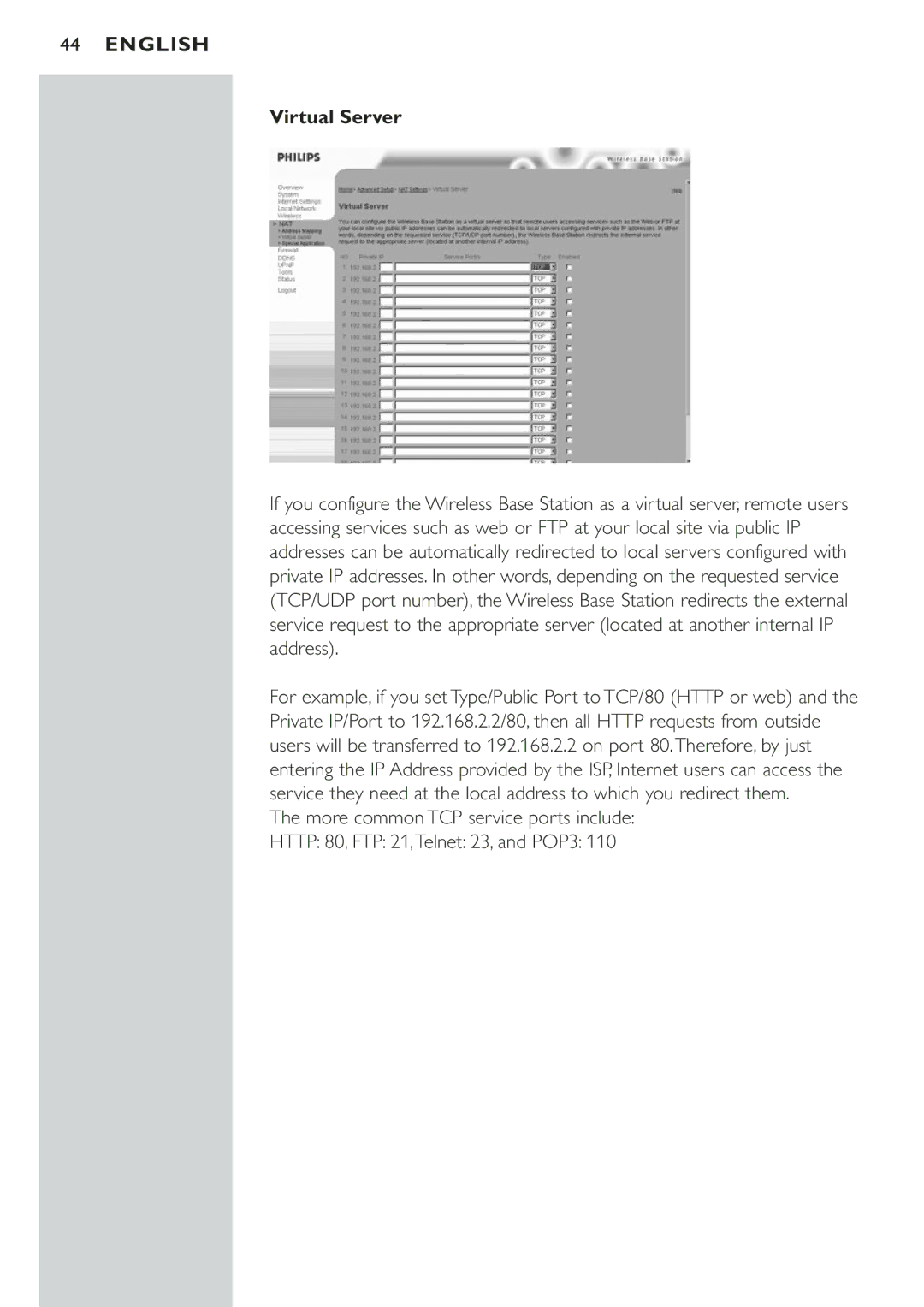 Philips CPWBS001 manual Virtual Server 