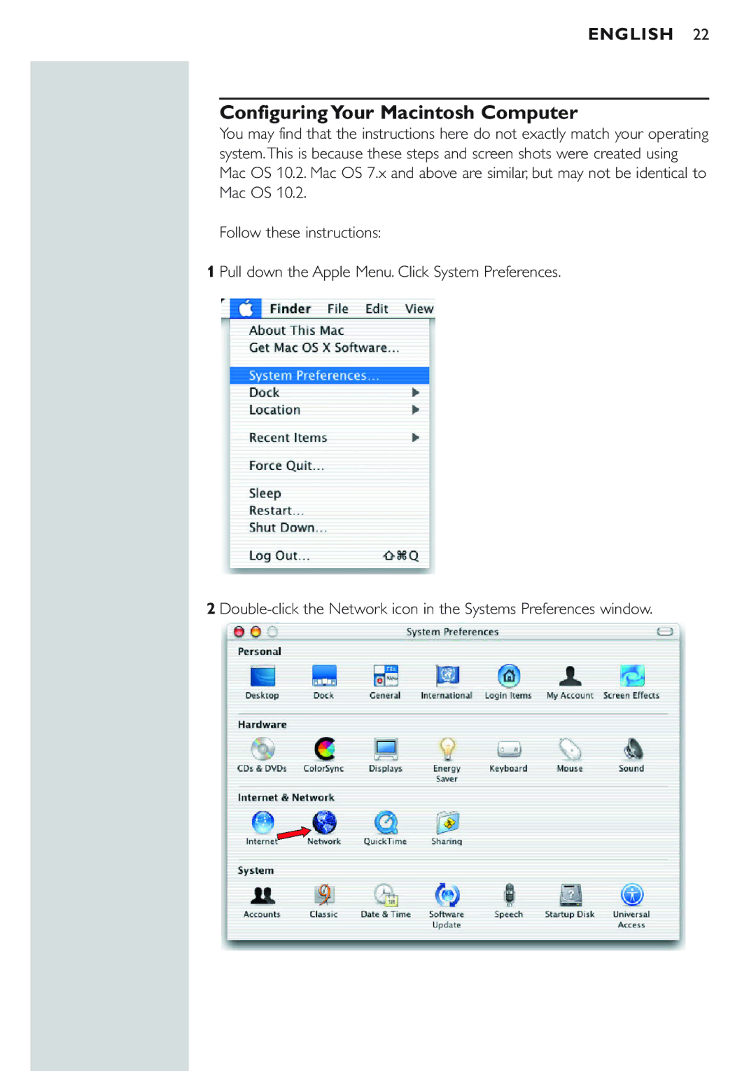 Philips CPWBS154 manual Configuring Your Macintosh Computer 