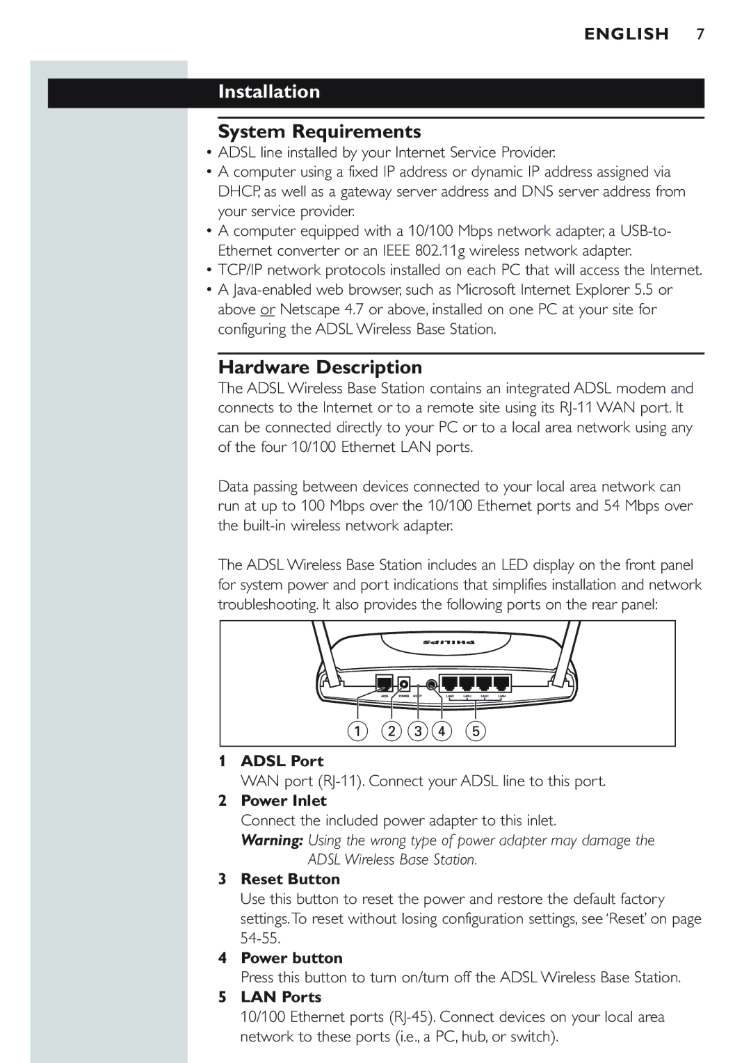 Philips CPWBS154 manual Installation, System Requirements, Hardware Description 