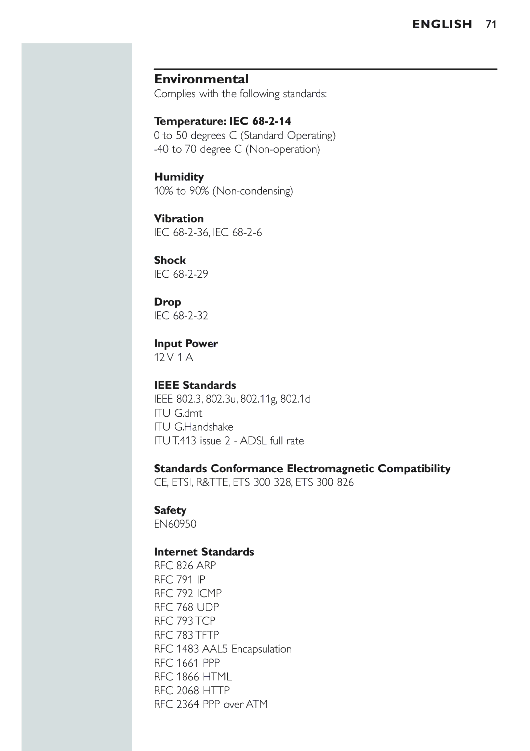 Philips CPWBS154 manual Environmental 