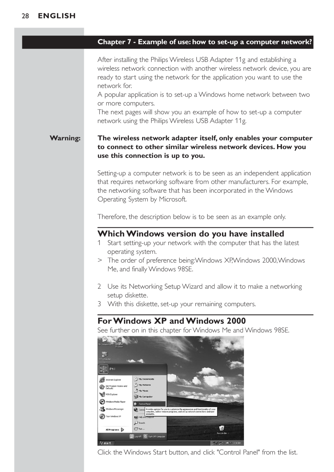 Philips CPWUA054 manual Which Windows version do you have installed, For Windows XP and Windows, English 