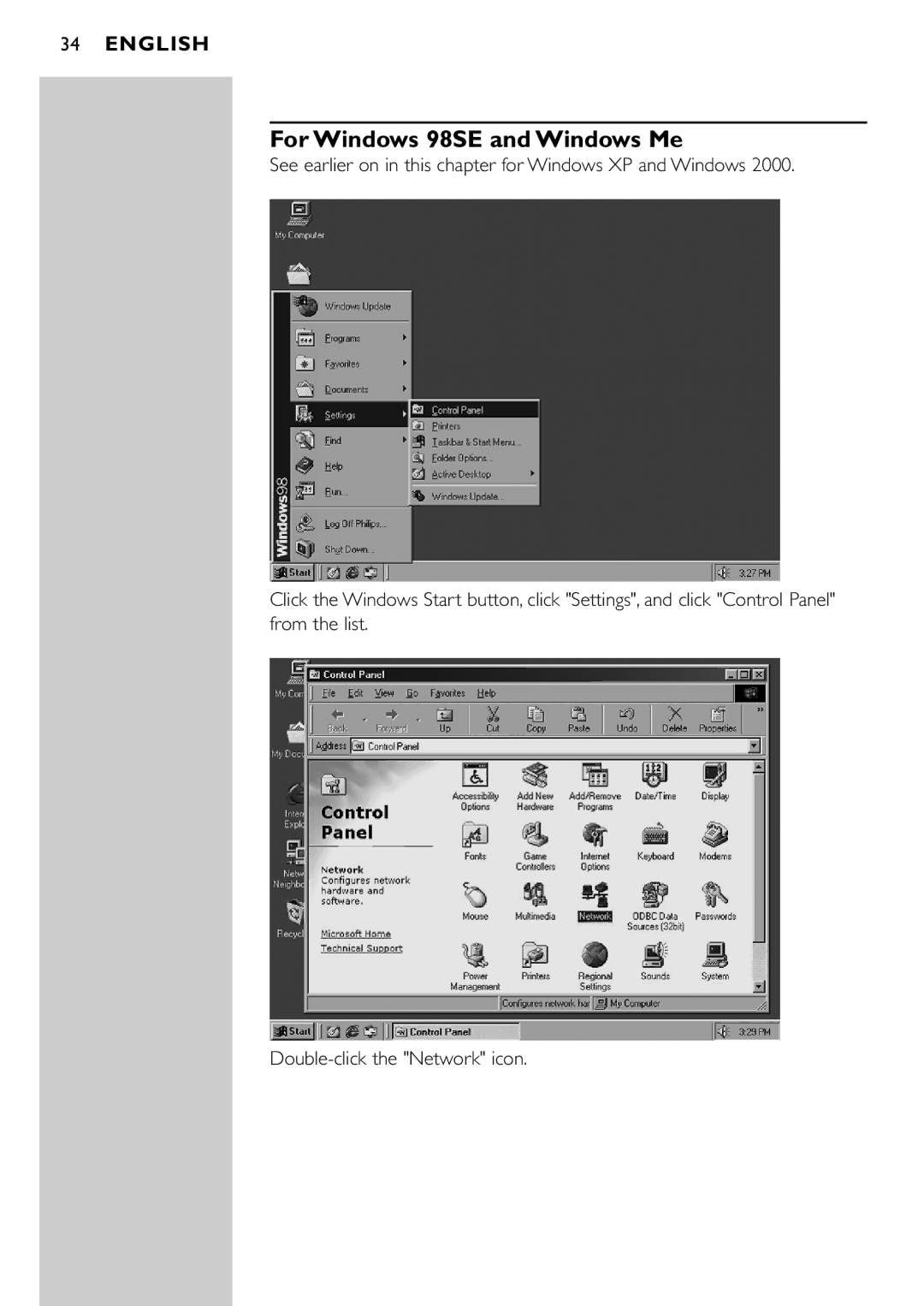 Philips CPWUA054 manual For Windows 98SE and Windows Me 