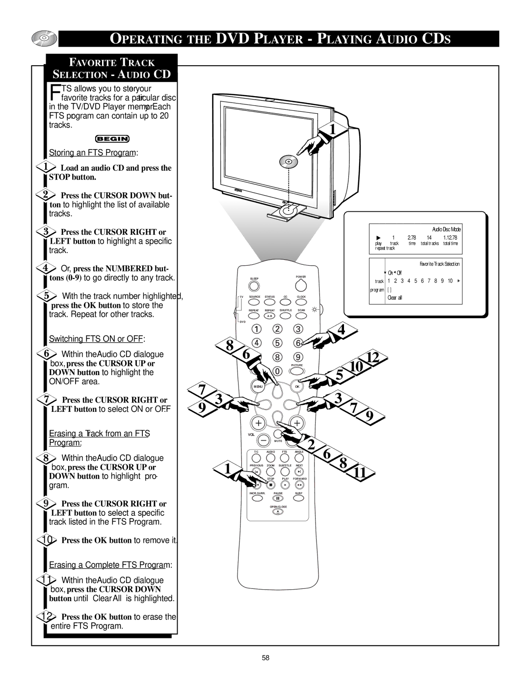 Philips CRT Television manual Press the Cursor Right or, Or, press the Numbered but, Press the OK button to store, Program 