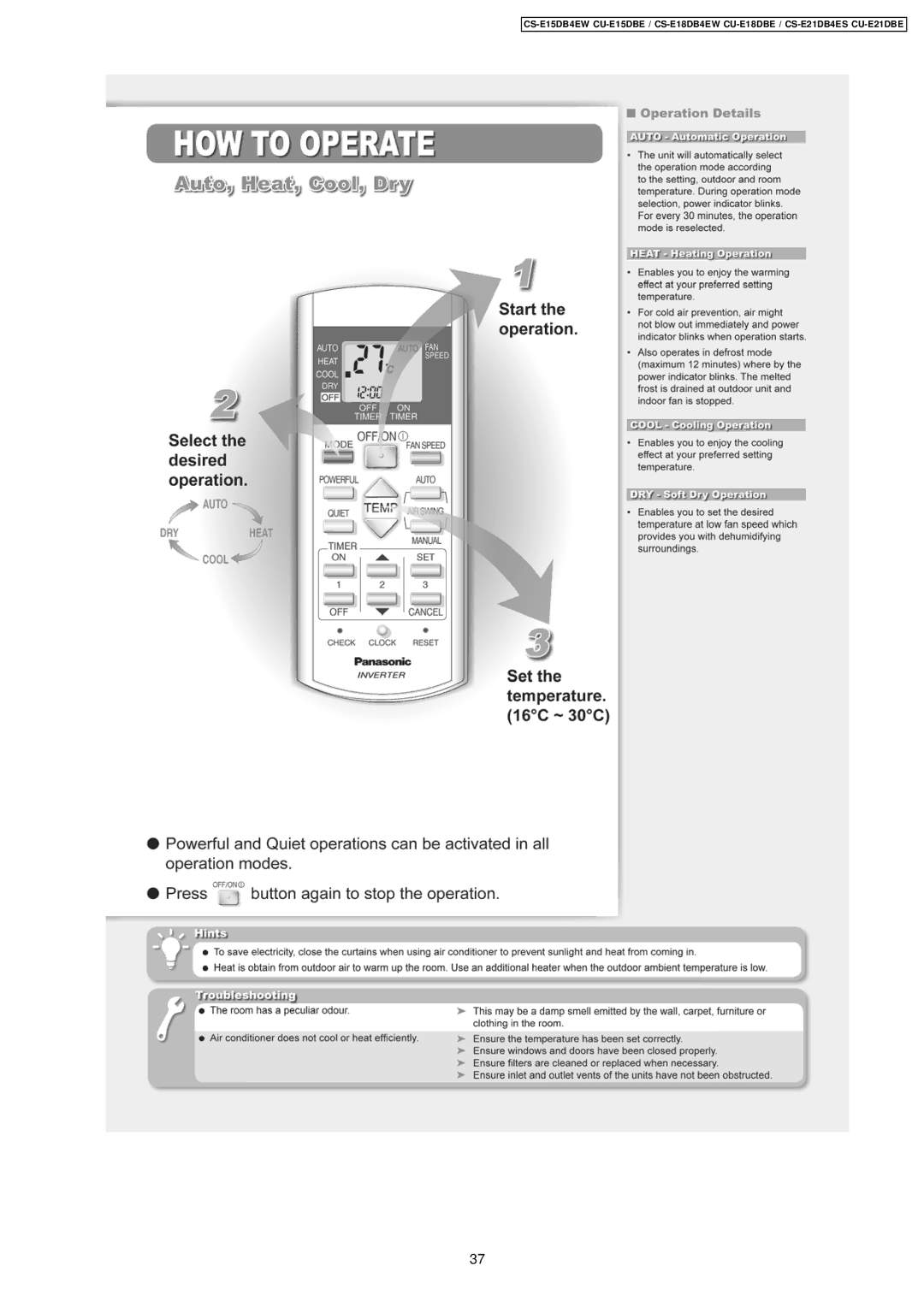 Philips CS-E15DB4EW specifications 