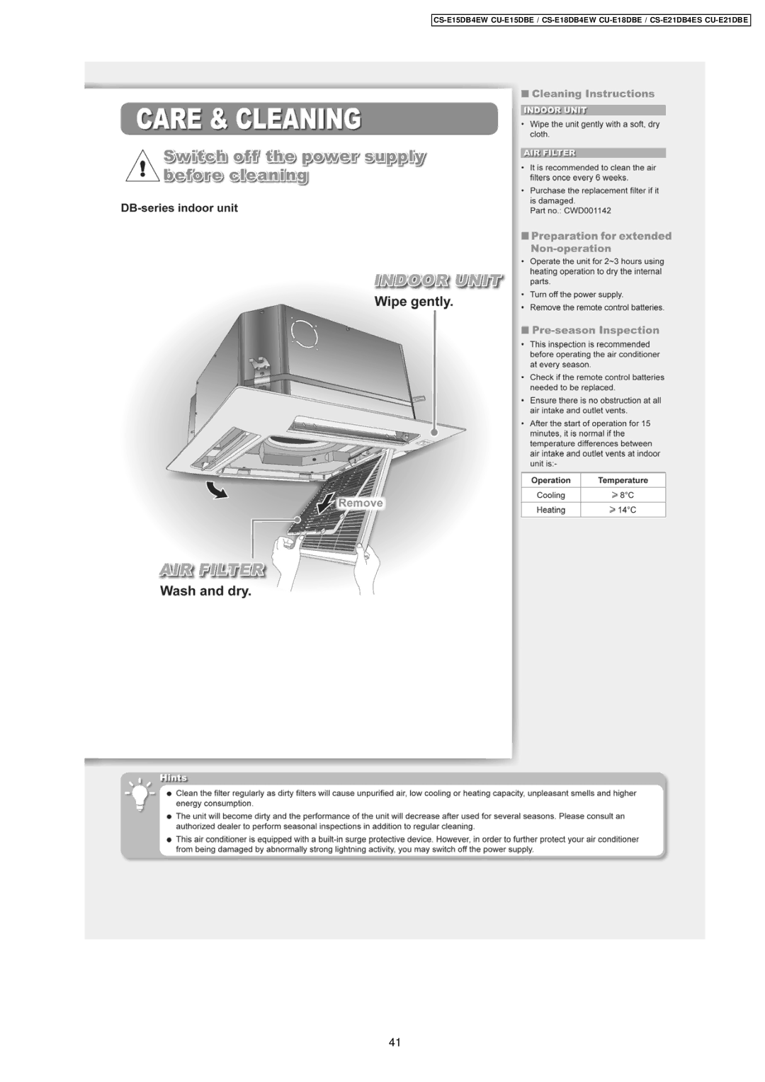 Philips CS-E15DB4EW specifications 