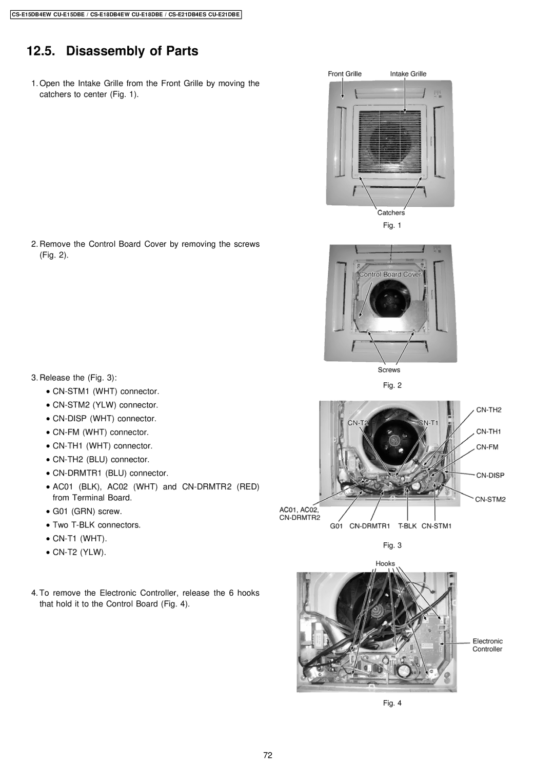 Philips CS-E15DB4EW specifications Disassembly of Parts 