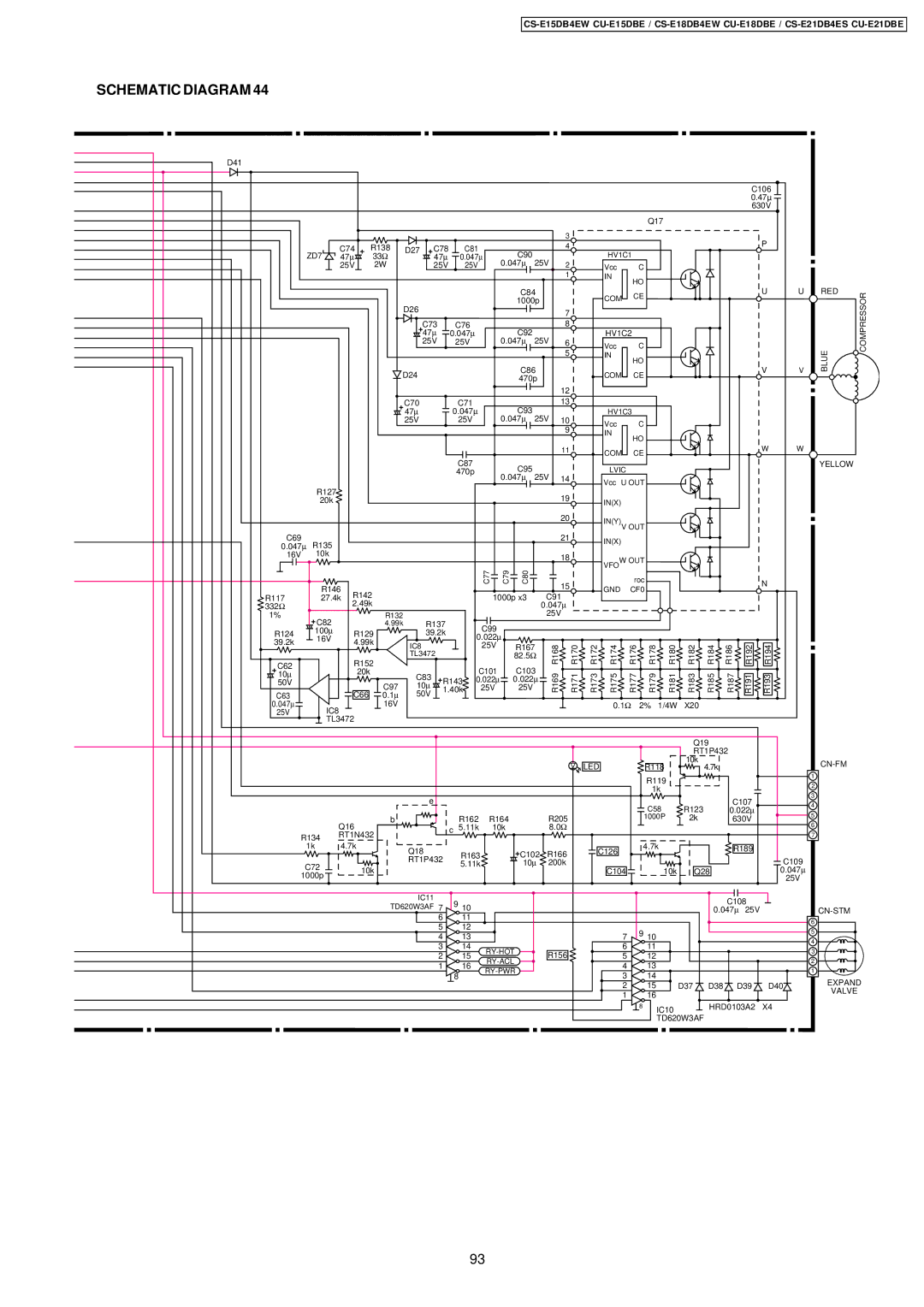 Philips CS-E15DB4EW specifications Schematic Diagram, Yellow 