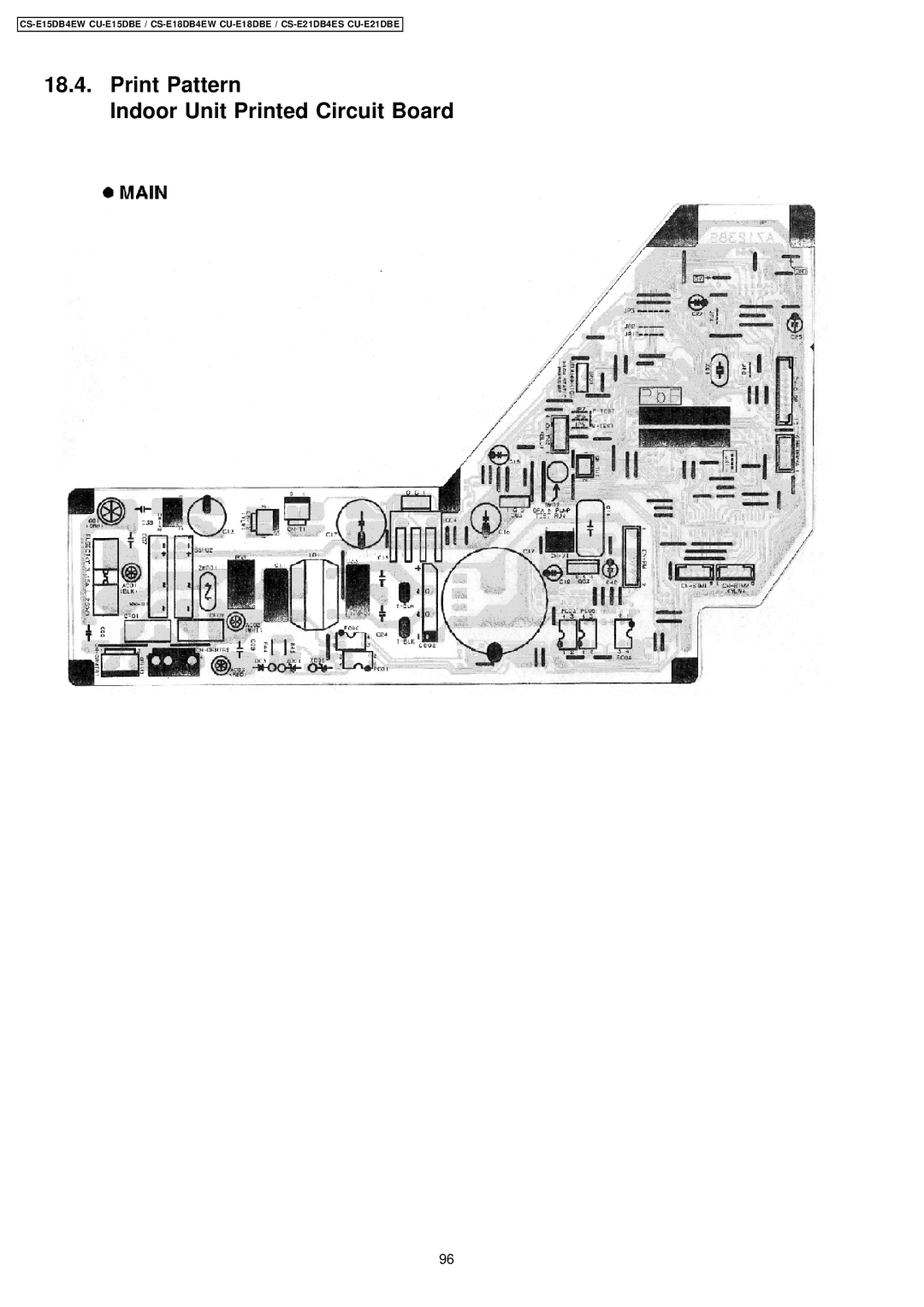 Philips CS-E15DB4EW specifications Print Pattern Indoor Unit Printed Circuit Board 