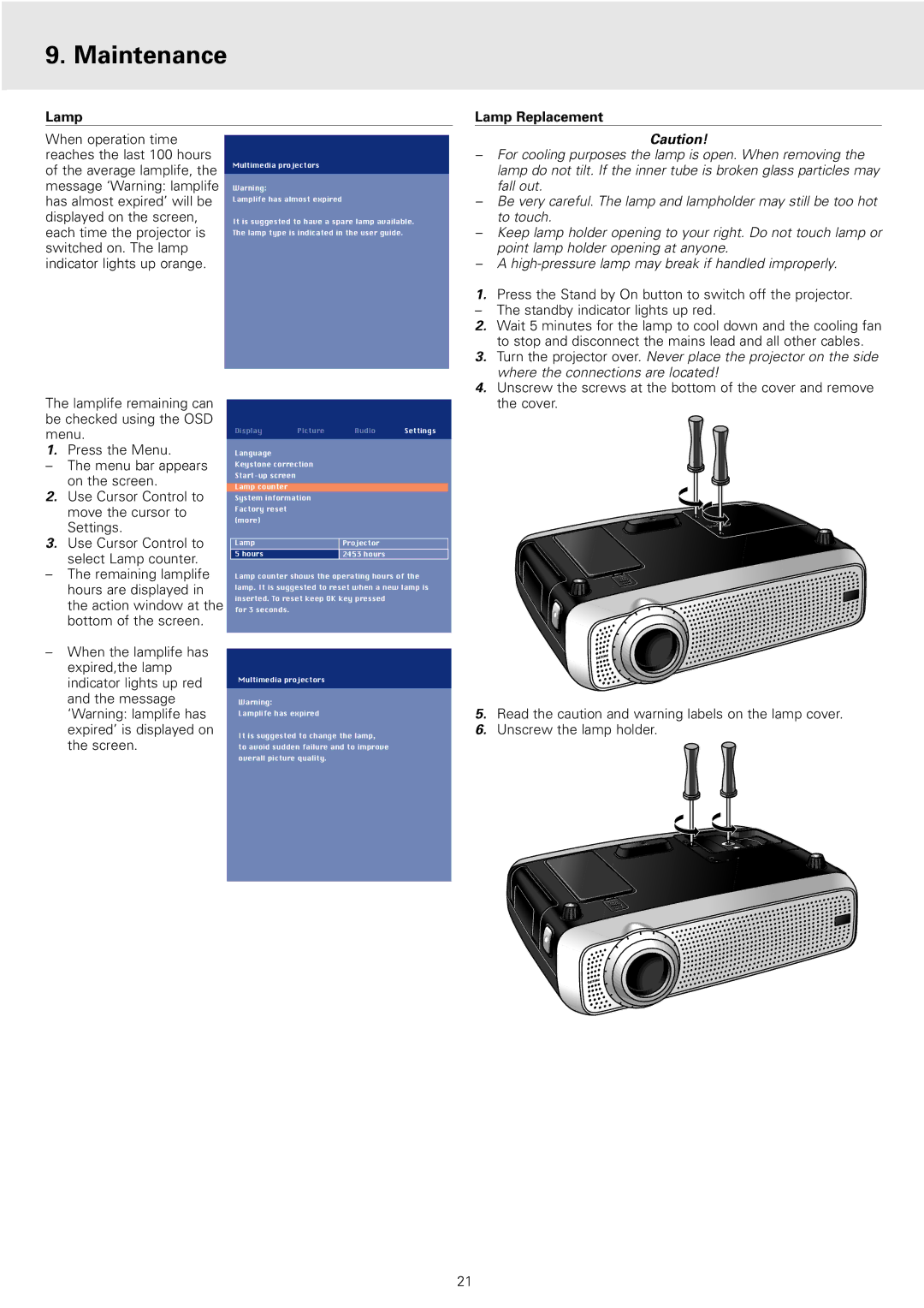 Philips cSmart Series manual Press the Menu, Menu bar appears, On the screen, Use Cursor Control to, Move the cursor to 