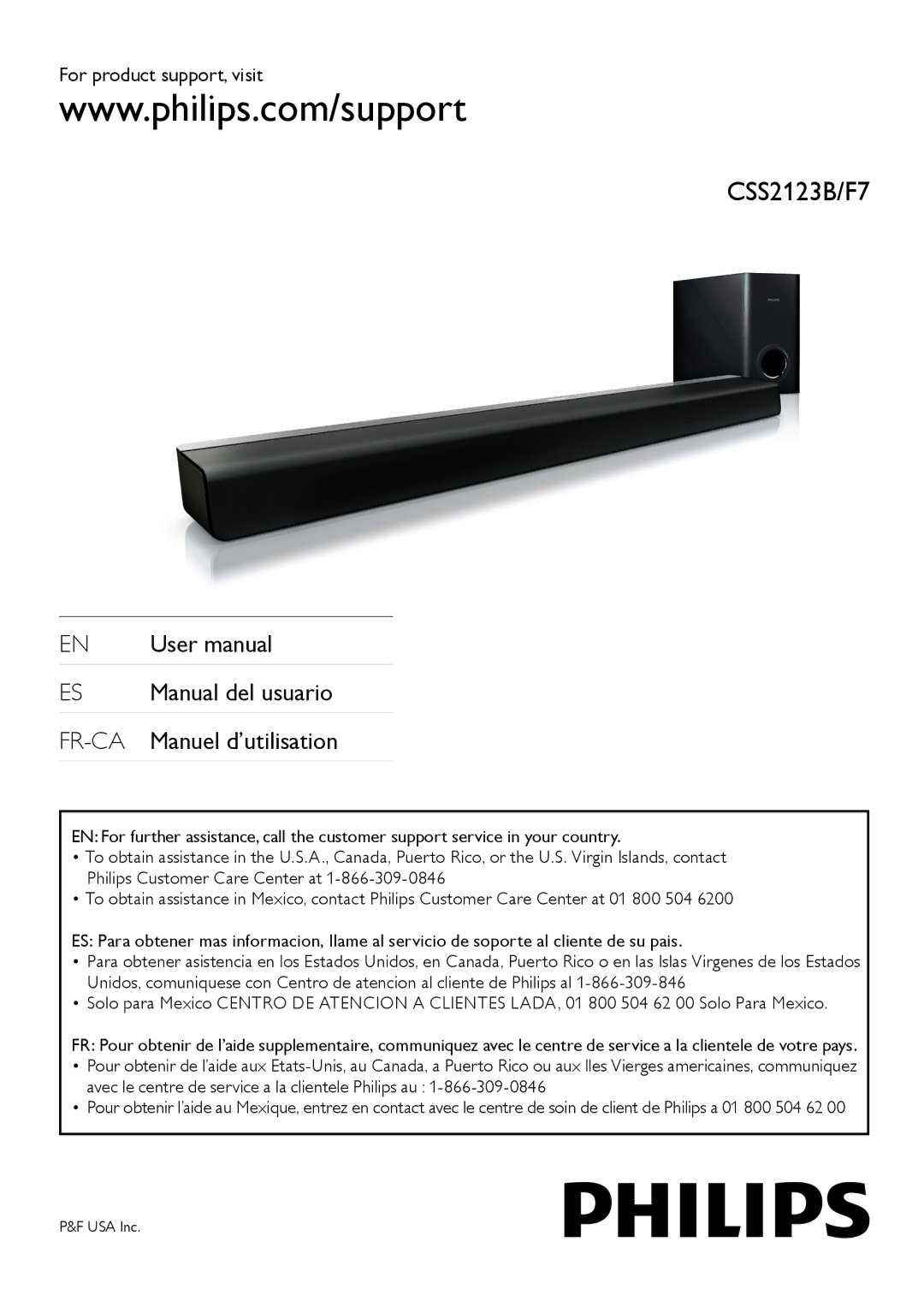 Philips CSS2123B/F7 user manual 