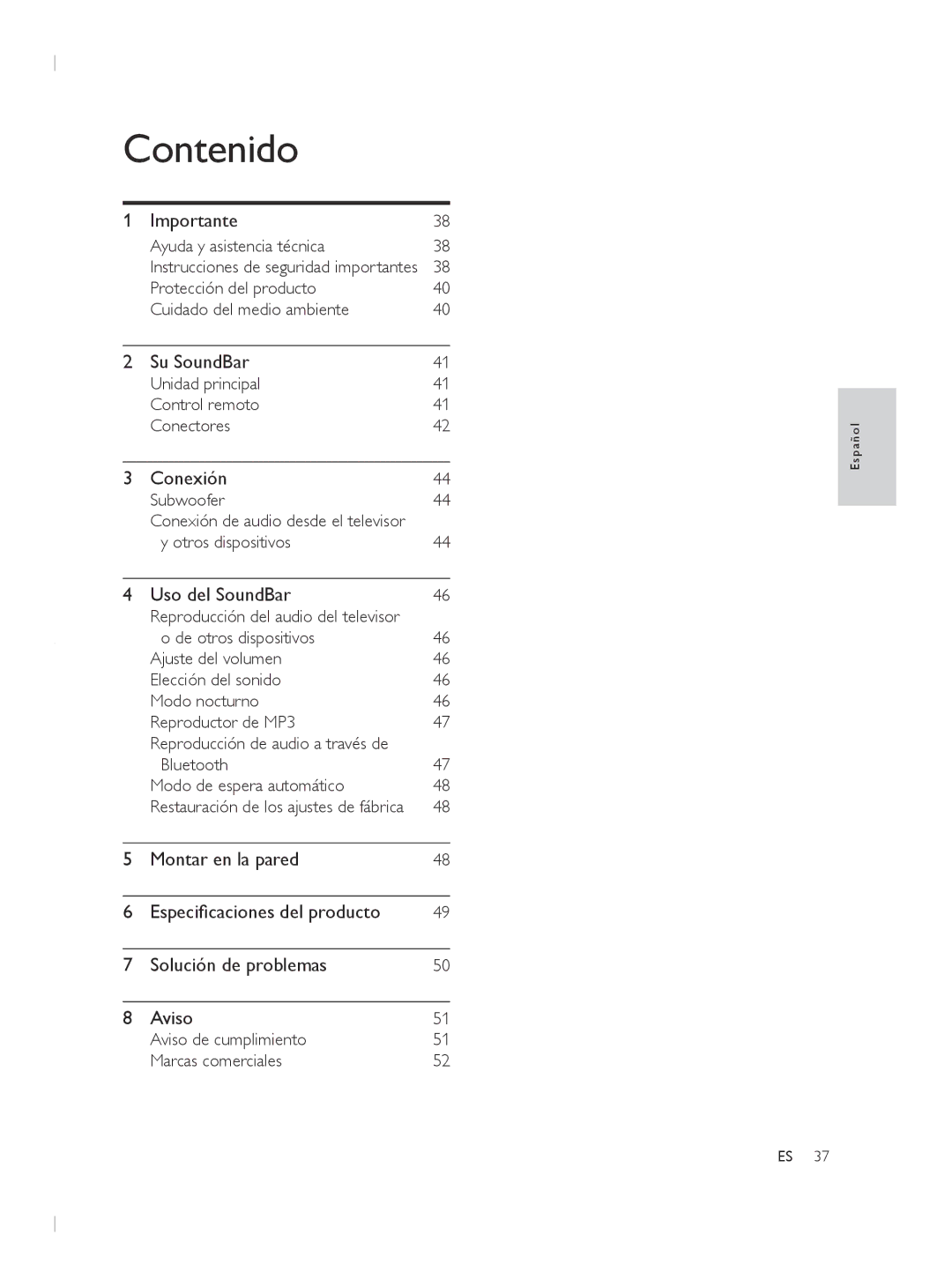 Philips CSS2133B user manual Contenido 