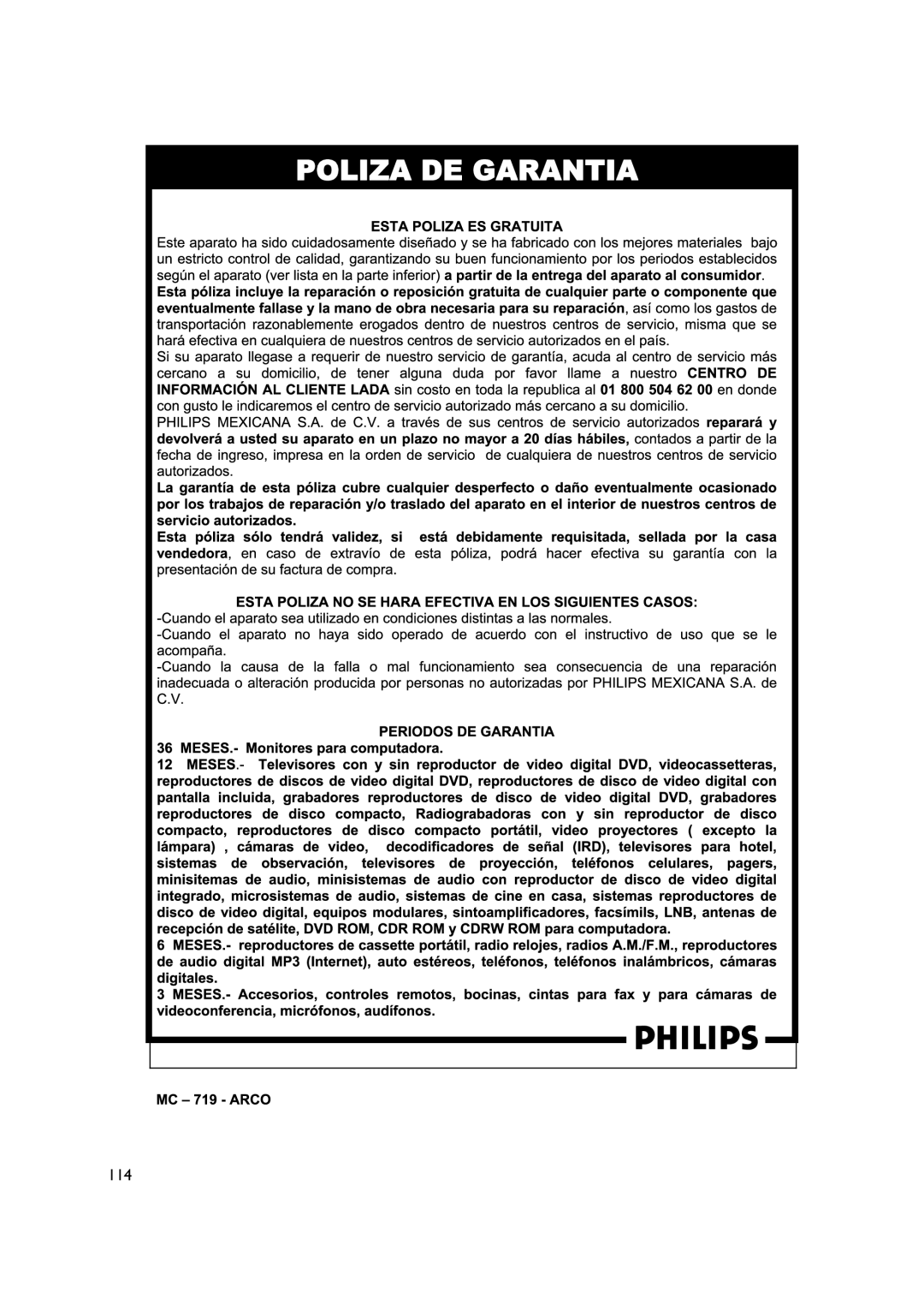 Philips CTS4000/55 manual 114 