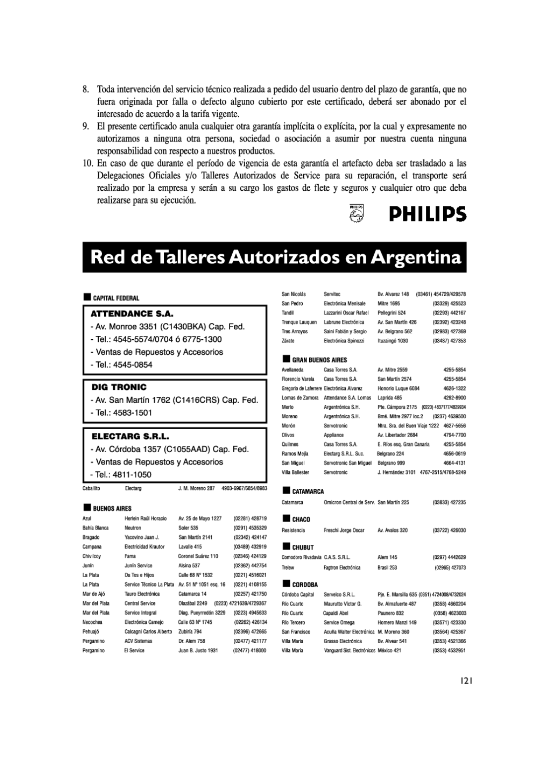 Philips CTS4000/55 manual 121 