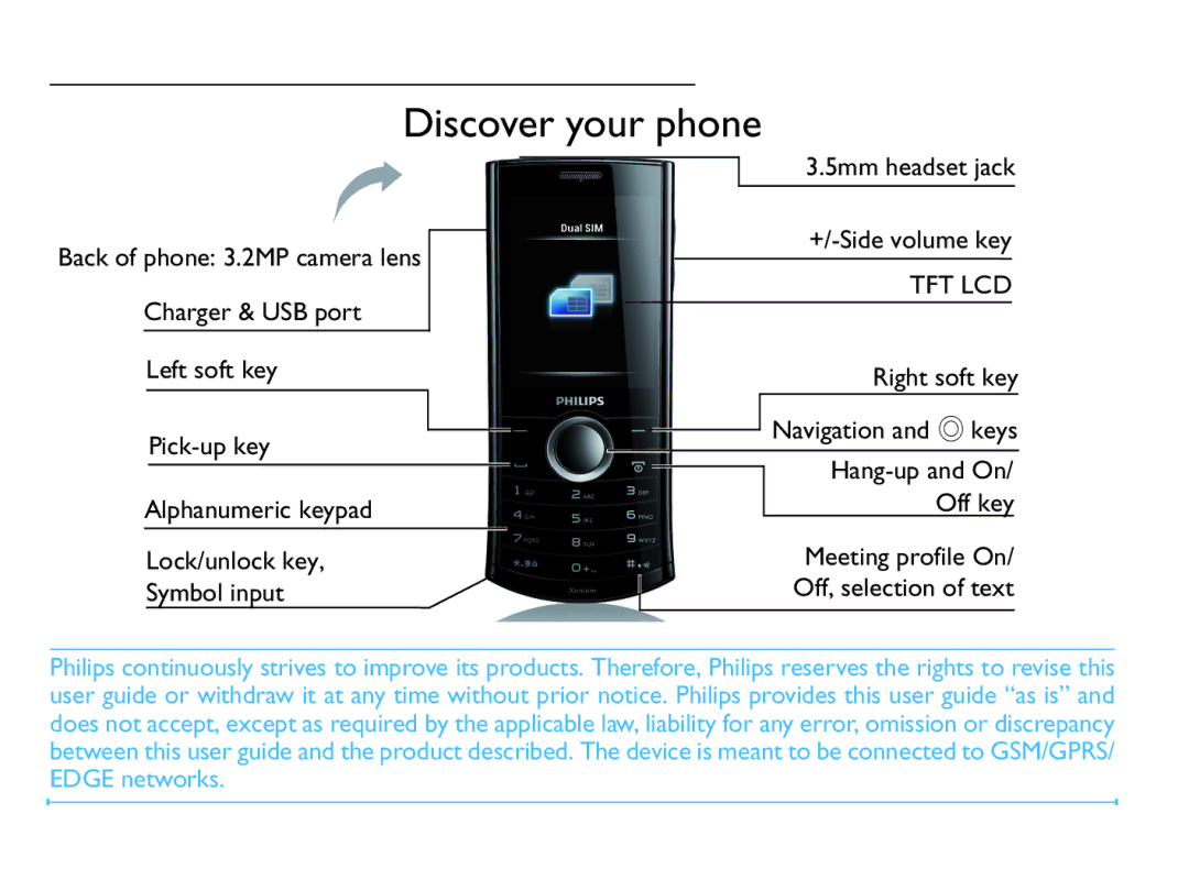 Philips CTX503WHT/00 manual Discover your phone, Tft Lcd 