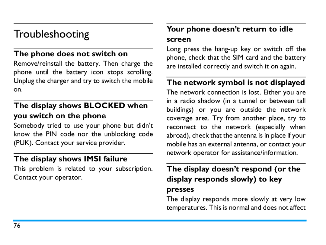 Philips CTX503WHT/00 manual Troubleshooting 