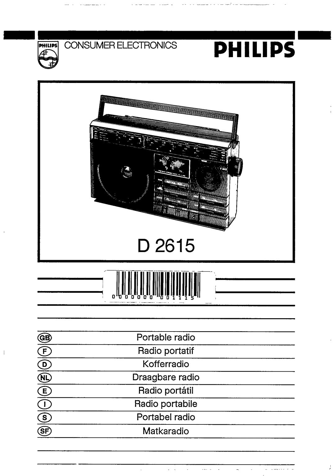 Philips D 2615 manual 