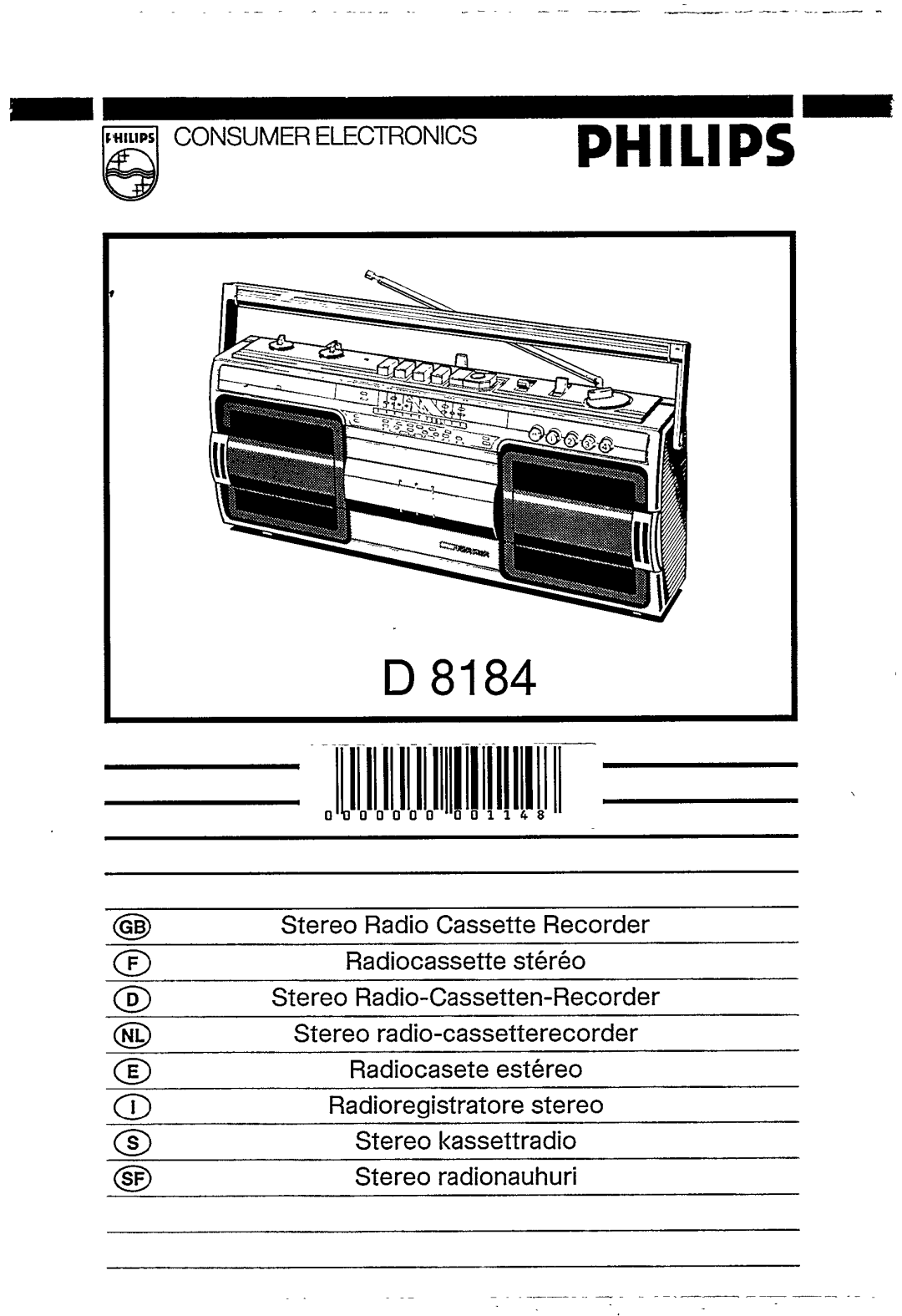 Philips D 8184 manual 