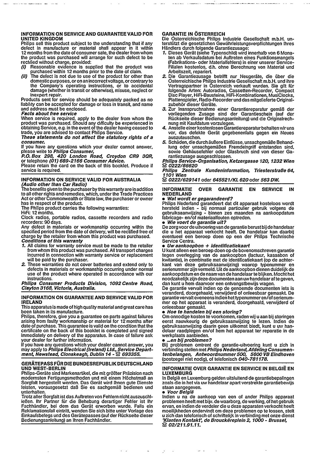 Philips D 8184 manual 