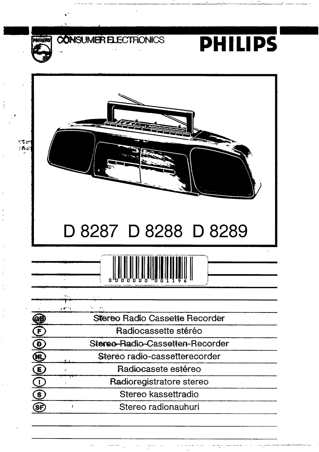 Philips D 8288, D 8287, D 8289 manual 