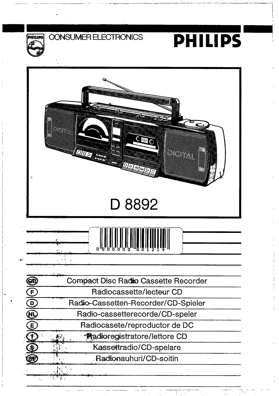 Philips D 8892 manual 