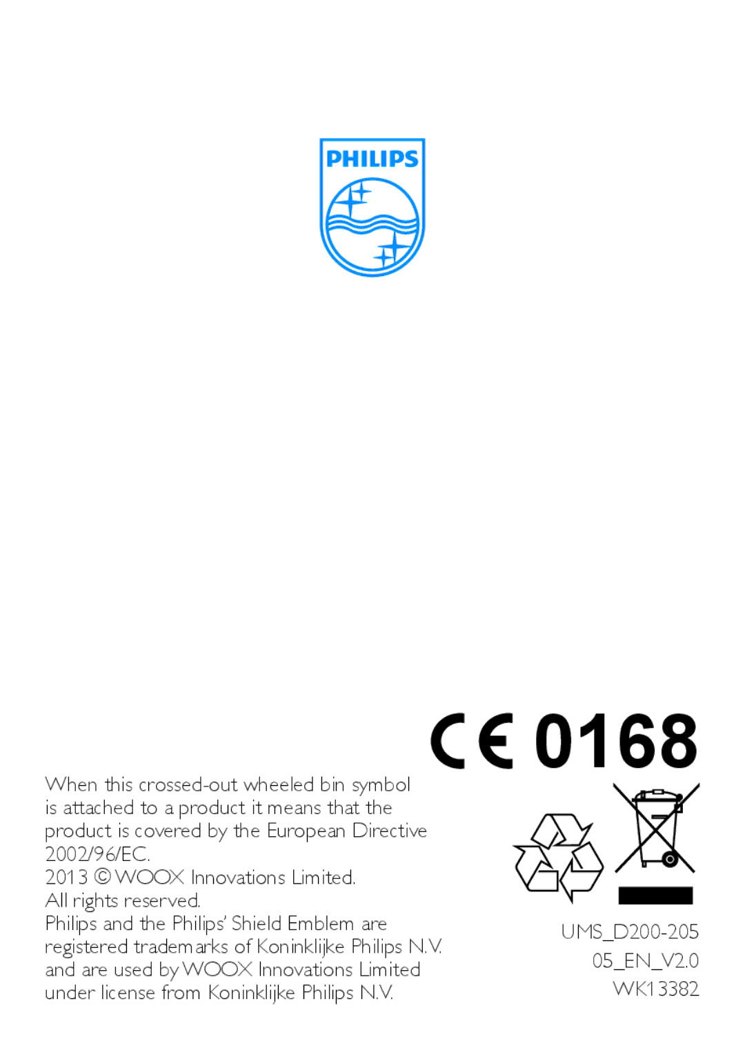 Philips D205, D200 user manual 0168 