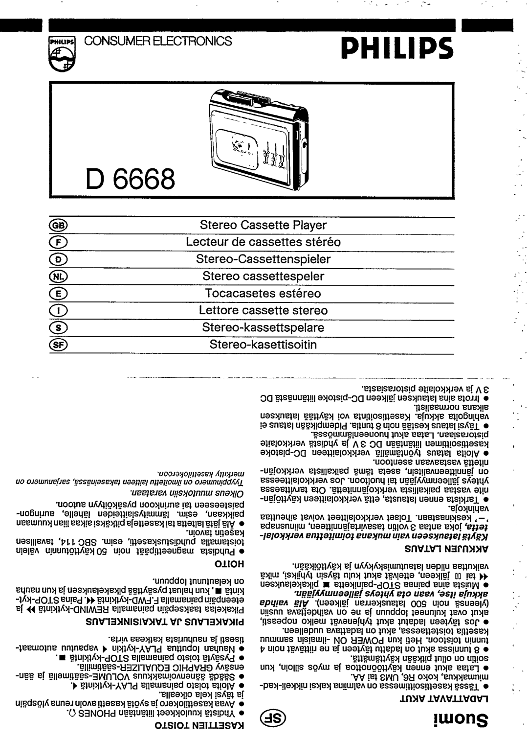 Philips D6668 manual 