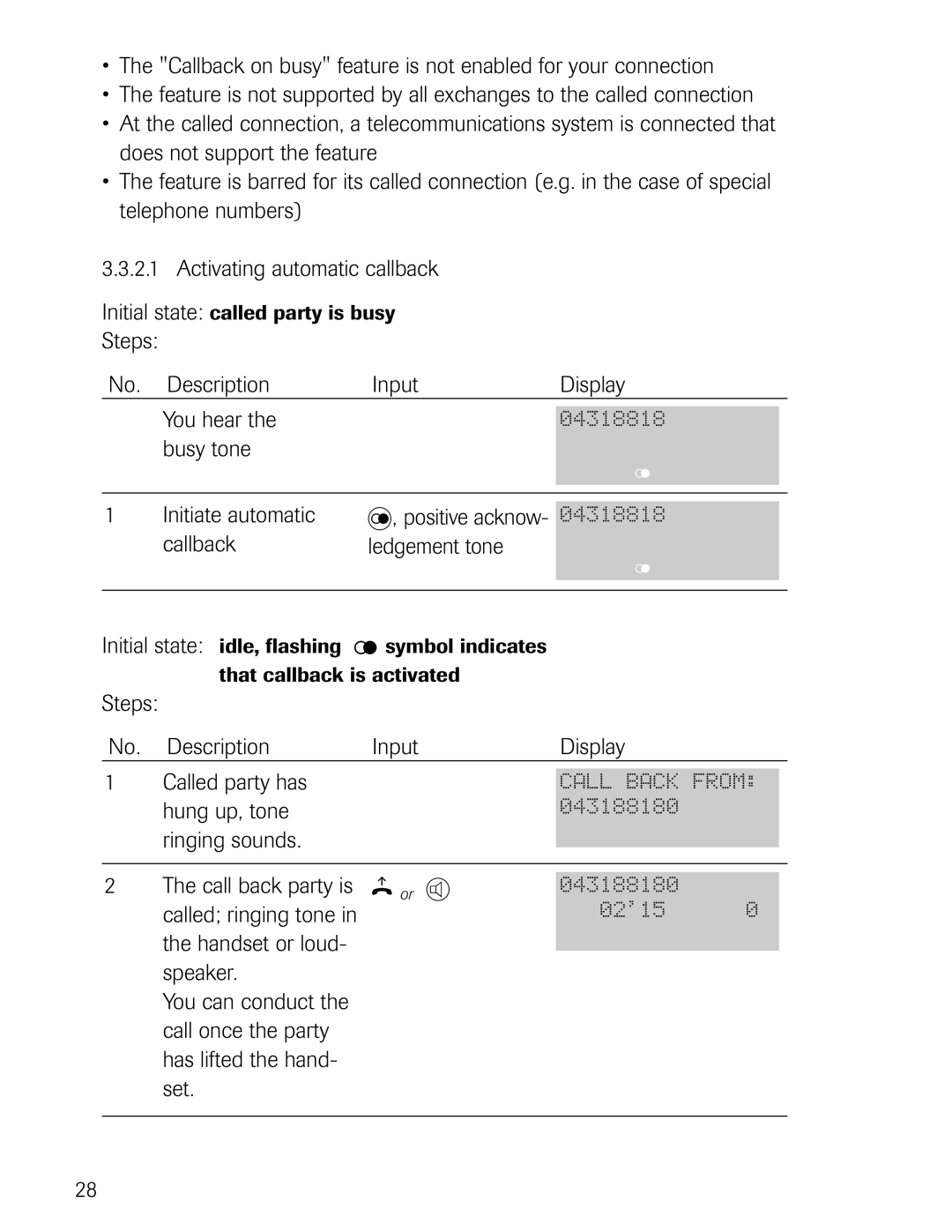 Philips D711, D721 manual Ringing sounds 