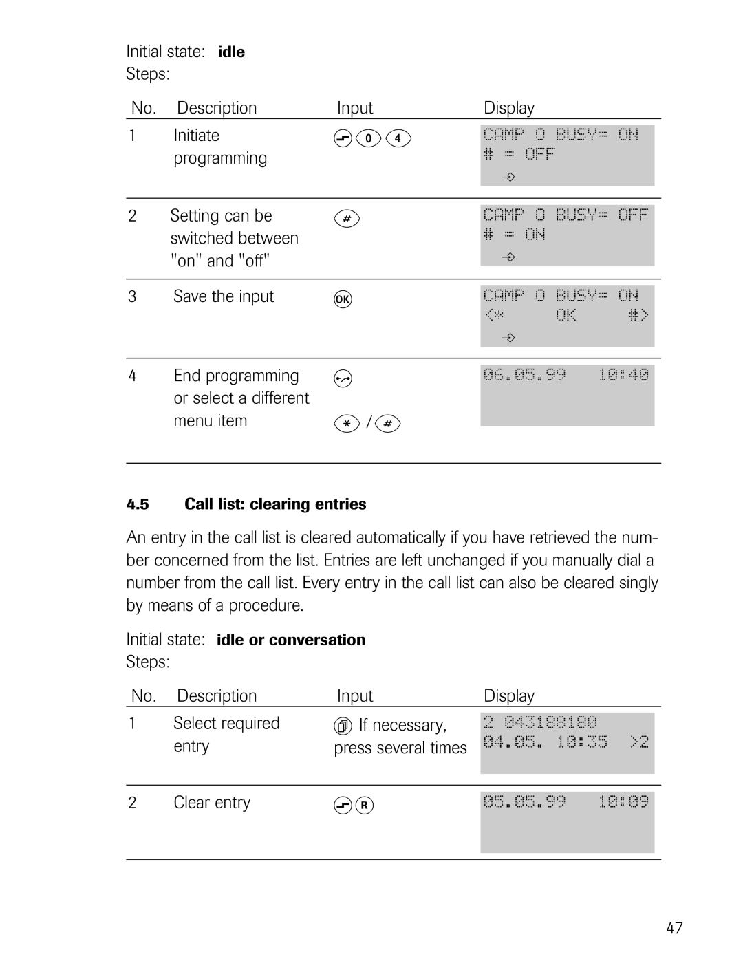 Philips D721, D711 manual S04, On and off 