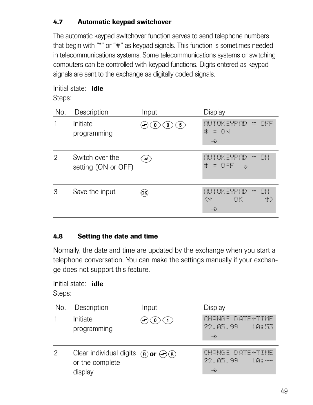 Philips D721, D711 manual S005, S01, Switch over, Or the complete, Display 