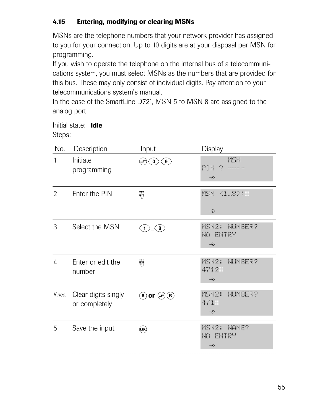 Philips D721, D711 manual S09, Enter or edit the number, If nec. Clear digits singly R or sR 