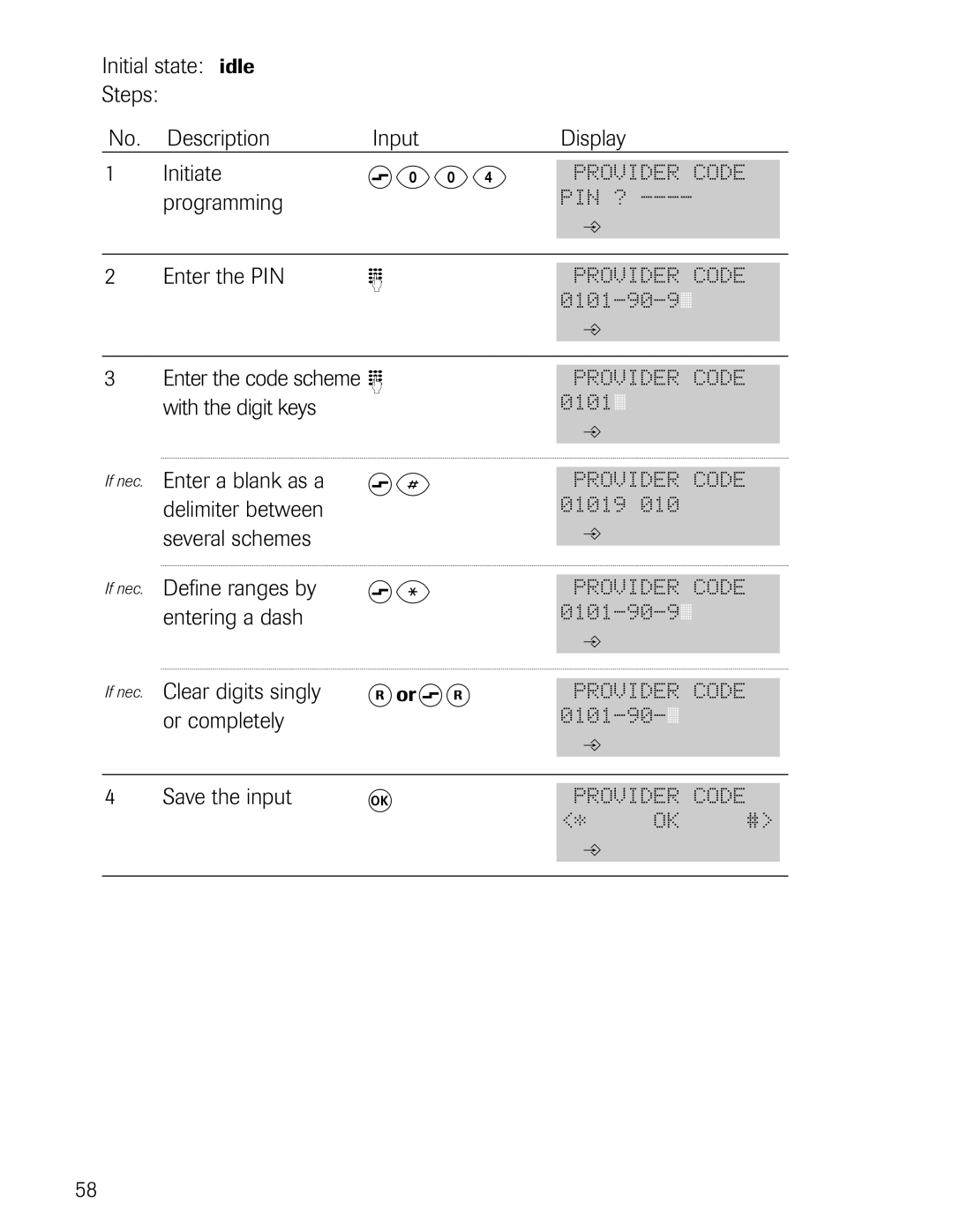 Philips D711, D721 manual S004, Enter a blank as a Delimiter between Several schemes, Define ranges by Entering a dash 