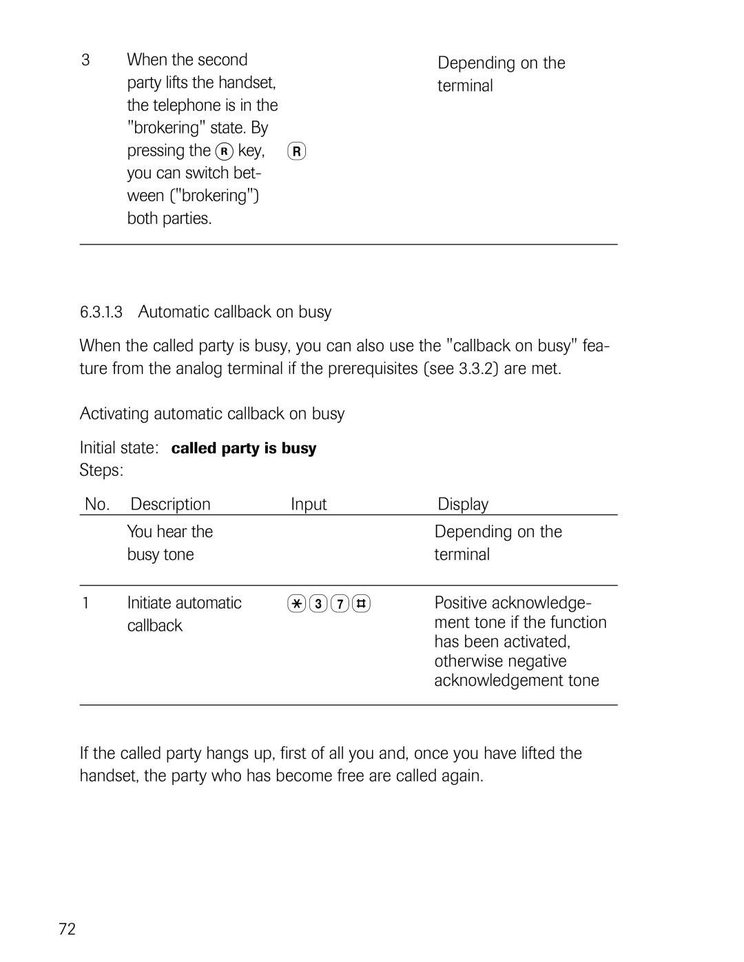 Philips D711, D721 manual 37#, Activating automatic callback on busy, Has been activated Otherwise negative 