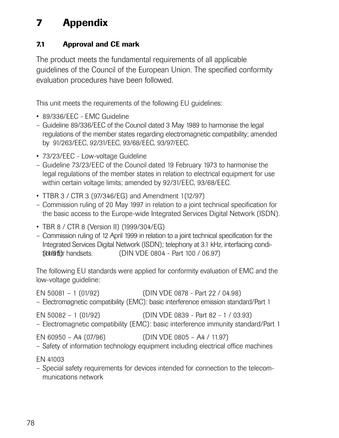 Philips D711, D721 manual Appendix, 73/23/EEC Low-voltage Guideline 