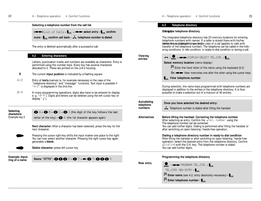 Philips D750 manual Entering characters 