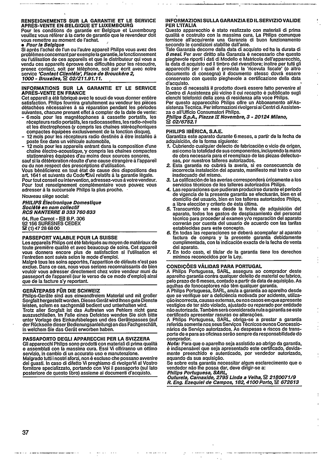 Philips D8479 manual 