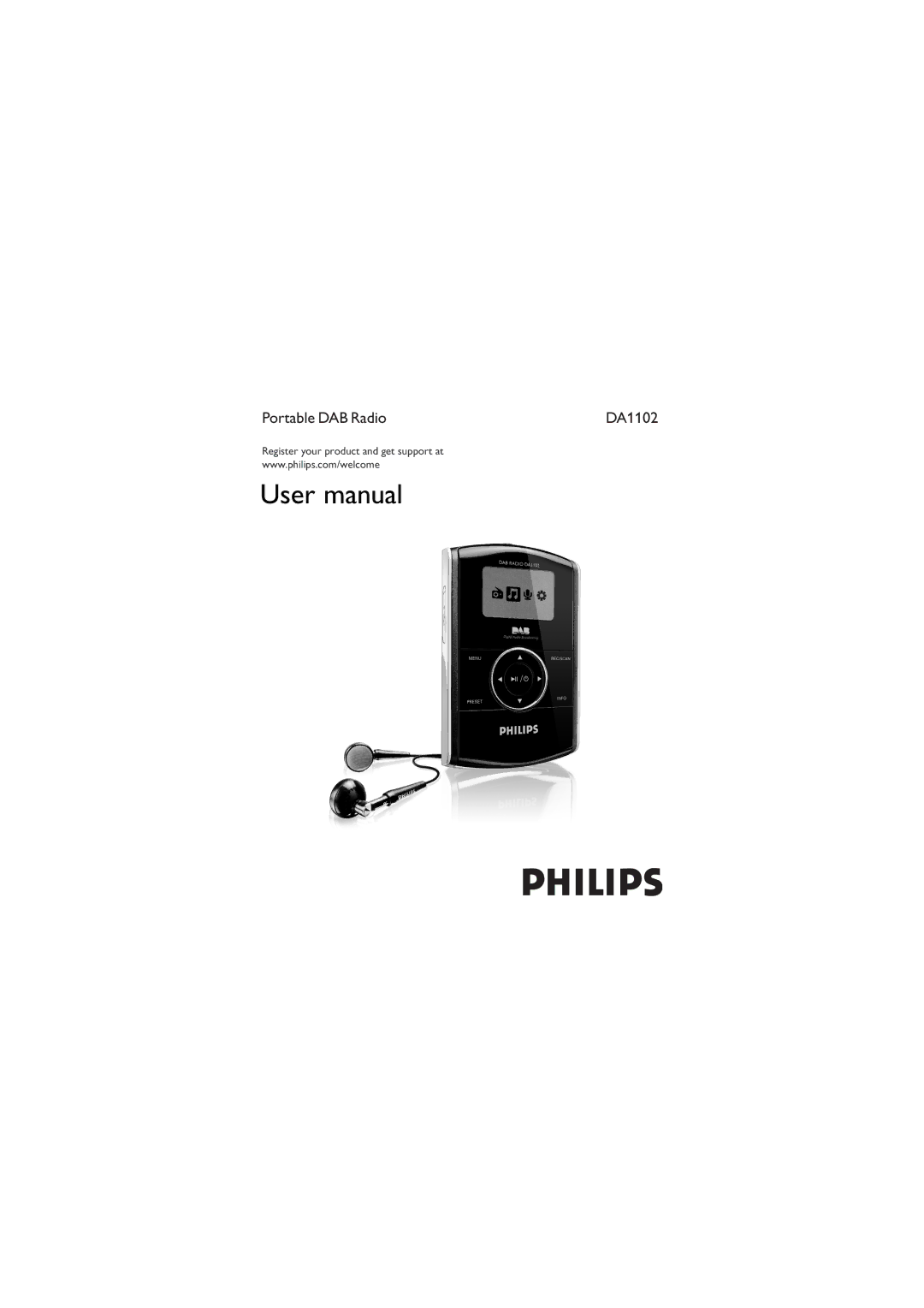 Philips DA1102 user manual Portable DAB Radio 