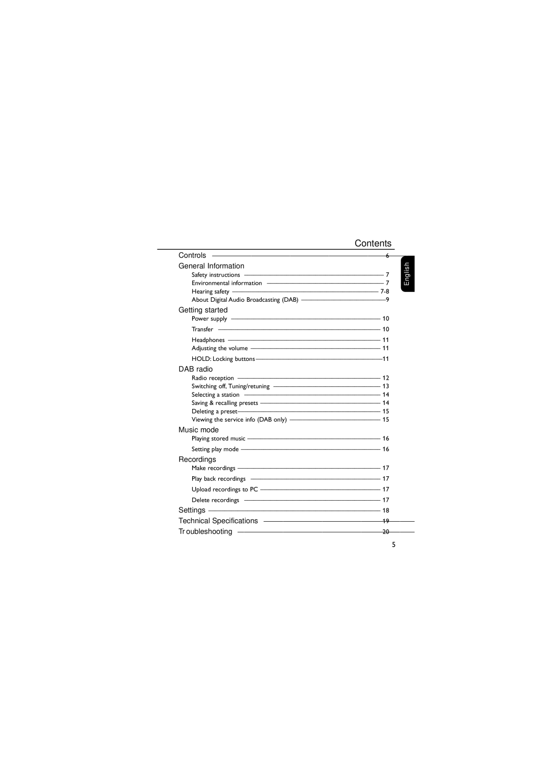 Philips DA1102 user manual Contents 